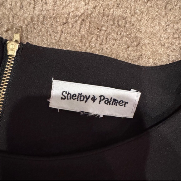 Shelby & Palmer Black Dress with Houndstooth Sleeves - Picture 3 of 5